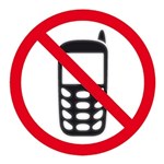 APLI SELF ADHESIVE SIGN NO MOBILE PHONE 114MM BLACKRED
