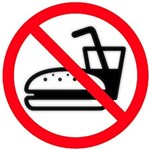 APLI SELF ADHESIVE SIGN NO EATING 114MM BLACKRED