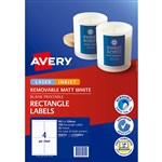 AVERY 959151 L7169REV REMOVEABLE MULTIPURPOSE LABEL LASERINKJET 4UP MATT WHITE PACK 25