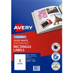 AVERY 959768 L7768 MULTIPURPOSE PHOTO QUALITY LABEL INKJET 2UP GLOSS WHITE PACK 25