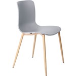 DAL ACTI CHAIR 4LEG WOODGRAIN POWDERCOAT LIGHT GREY POLYPROP SHELL