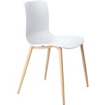 DAL ACTI CHAIR 4LEG WOODGRAIN POWDERCOAT WHITE POLYPROP SHELL