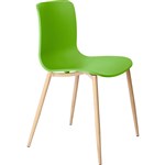 DAL ACTI CHAIR 4LEG WOODGRAIN POWDERCOAT GREEN POLYPROP SHELL