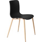DAL ACTI CHAIR 4LEG WOODGRAIN POWDERCOAT BLACK POLYPROP SHELL