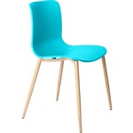 DAL ACTI CHAIR 4LEG WOODGRAIN POWDERCOAT TEAL POLYPROP SHELL