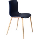 DAL ACTI CHAIR 4LEG WOODGRAIN POWDERCOAT NAVY BLUE POLYPROP SHELL