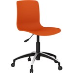 DAL ACTI CHAIR 5WAY SWIVEL ALUMINIUMBLACK BASE ON CASTORS ORANGE POLYPROP SHELL