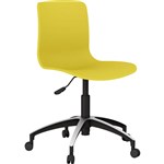 DAL ACTI CHAIR 5WAY SWIVEL ALUMINIUMBLACK BASE ON CASTORS YELLOW POLYPROP SHELL