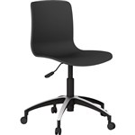 DAL ACTI CHAIR 5WAY SWIVEL ALUMINIUMBLACK BASE ON CASTORS BLACK POLYPROP SHELL