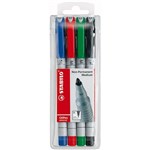 STABILO UNIVERSAL OVERHEAD PROJECTOR PEN SOLUBLE MEDIUM 10MM ASSORTED WALLET 4