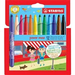 STABILO POWER MAX COLOURED FIBRE TIP PENS 20MM ASSORTED WALLET 12