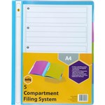 MARBIG FILING SYSTEM 5 COMPARTMENT ASSORTED