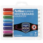 ARTLINE SUPREME WHITEBOARD MARKER BULLET 15MM ASSORTED PACK 8