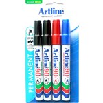 ARTLINE 90 PERMANENT MARKER CHISEL 25MM ASSORTED PACK 4 HANGSELL