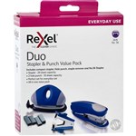REXEL DUO STAPLER AND PUNCH BLUE VALUE PACK