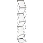 ESSELTE BROCHURE HOLDER COLLAPSIBLE FLOOR STAND 6 TIER A4 CLEARALUMINIUM