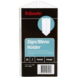 ESSELTE SIGN  MENU HOLDER TRIANGLE PORTRAIT DL CLEAR