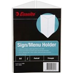 ESSELTE SIGN  MENU HOLDER TRIANGLE PORTRAIT A4 CLEAR
