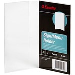 ESSELTE SIGN  MENU HOLDER BIFOLD PORTRAIT DL CLEAR