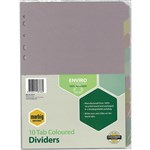 MARBIG ENVIRO DIVIDER MANILLA 10TAB A4 PASTEL ASSORTED