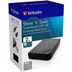 VERBATIM STORENSAVE GRID DESIGN USB 30 DESKTOP HARD DRIVE 2TB BLACK