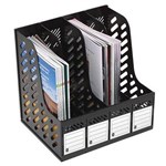 MARBIG MAGAZINE RACK 4 SECTION BLACK