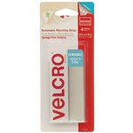 VELCRO BRAND   REMOVABLE MOUNTING STRIPS 44 X 19MM WHITE PACK 4