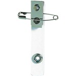 REXEL ID BADGE STRAP CLIP AND PIN CLEAR PACK 50