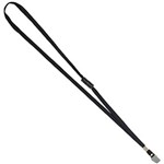 REXEL ID LANYARD FLAT STYLE WITH ALLIGATOR CLIP BLACK PACK 10