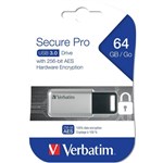 VERBATIM STORENGO SECURE PRO FLASH DRIVE USB 30 64GB GREY