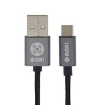 MOKI SYNCHARGE BRAIDED CABLE USBA TO MICROUSB 900MM BLACK