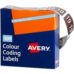 AVERY 43269 LATERAL FILE LABEL SIDE TAB YEAR CODE 19 25 X 38MM BROWN BOX 500