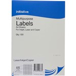 INITIATIVE MULTIPURPOSE LABELS 65UP 381 X 212MM PACK 100