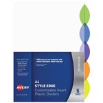 AVERY 87700 L74405 STYLE EDGE INSERTABLE DIVIDER 5TAB ASSORTED