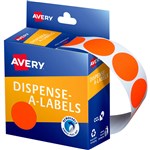 AVERY 937299 ROUND LABEL DISPENSER 24MM FLUORO RED BOX 350