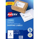 AVERY 959006 L7165 TRUEBLOCK SHIPPING LABEL LASER 8UP WHITE PACK 100