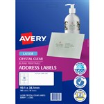 AVERY 959057 L7563 CRYSTAL CLEAR ADDRESS LABEL LASER CLEAR 14UP PACK 10