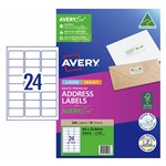 AVERY 959418 L7159 QUICK PEEL ADDRESS LABEL WITH SURE FEED LASER 24UP WHITE PACK 10