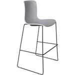 DAL ACTI BAR STOOL SLED BASE HIGH 760MM BLACK POWDERCOAT FRAME LIGHT GREY POLYPROP SHELL