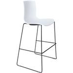 DAL ACTI BAR STOOL SLED BASE HIGH 760MM BLACK POWDERCOAT FRAME WHITE POLYPROP SHELL