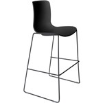 DAL ACTI BAR STOOL SLED BASE HIGH 760MM BLACK POWDERCOAT FRAME BLACK POLYPROP SHELL