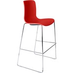 DAL ACTI BAR STOOL SLED BASE HIGH 760MM CHROME FRAME RED POLYPROP SHELL