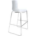 DAL ACTI BAR STOOL SLED BASE HIGH 760MM CHROME FRAME WHITE POLYPROP SHELL