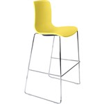 DAL ACTI BAR STOOL SLED BASE HIGH 760MM CHROME FRAME YELLOW POLYPROP SHELL