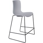 DAL ACTI BAR STOOL SLED BASE LOW 630MM BLACK POWDERCOAT FRAME LIGHT GREY POLYPROP SHELL