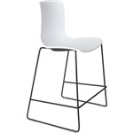 DAL ACTI BAR STOOL SLED BASE LOW 630MM BLACK POWDERCOAT FRAME WHITE POLYPROP SHELL