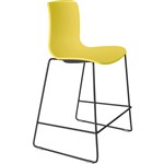 DAL ACTI BAR STOOL SLED BASE LOW 630MM BLACK POWDERCOAT FRAME YELLOW POLYPROP SHELL