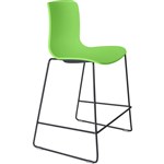 DAL ACTI BAR STOOL SLED BASE LOW 630MM BLACK POWDERCOAT FRAME GREEN POLYPROP SHELL