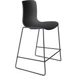 DAL ACTI BAR STOOL SLED BASE LOW 630MM BLACK POWDERCOAT FRAME BLACK POLYPROP SHELL