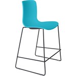 DAL ACTI BAR STOOL SLED BASE LOW 630MM BLACK POWDERCOAT FRAME TEAL POLYPROP SHELL